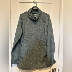 Duluth Trading Co Heathered Green Cowl Neck Pullover